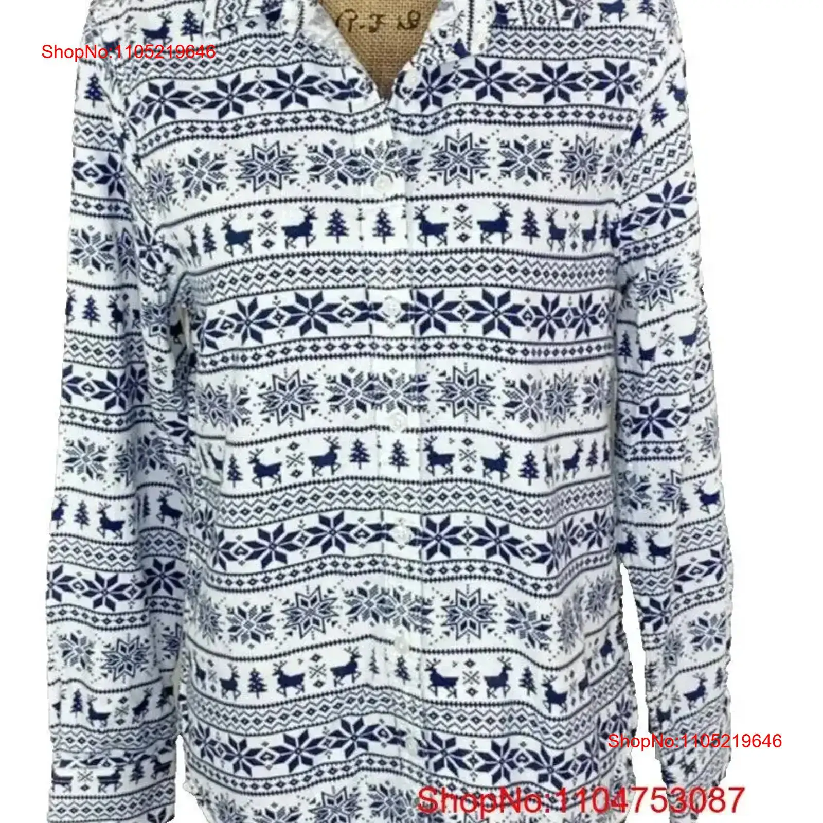 Vintage Fashion Faire - Lands End Fair Isle الفانيلا زر