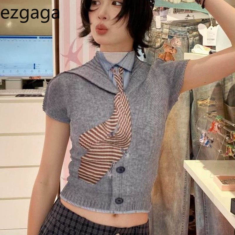 Tie Dye Shirt Vintage - قمصان إزجاجا النسائية بطباعة التاي داي