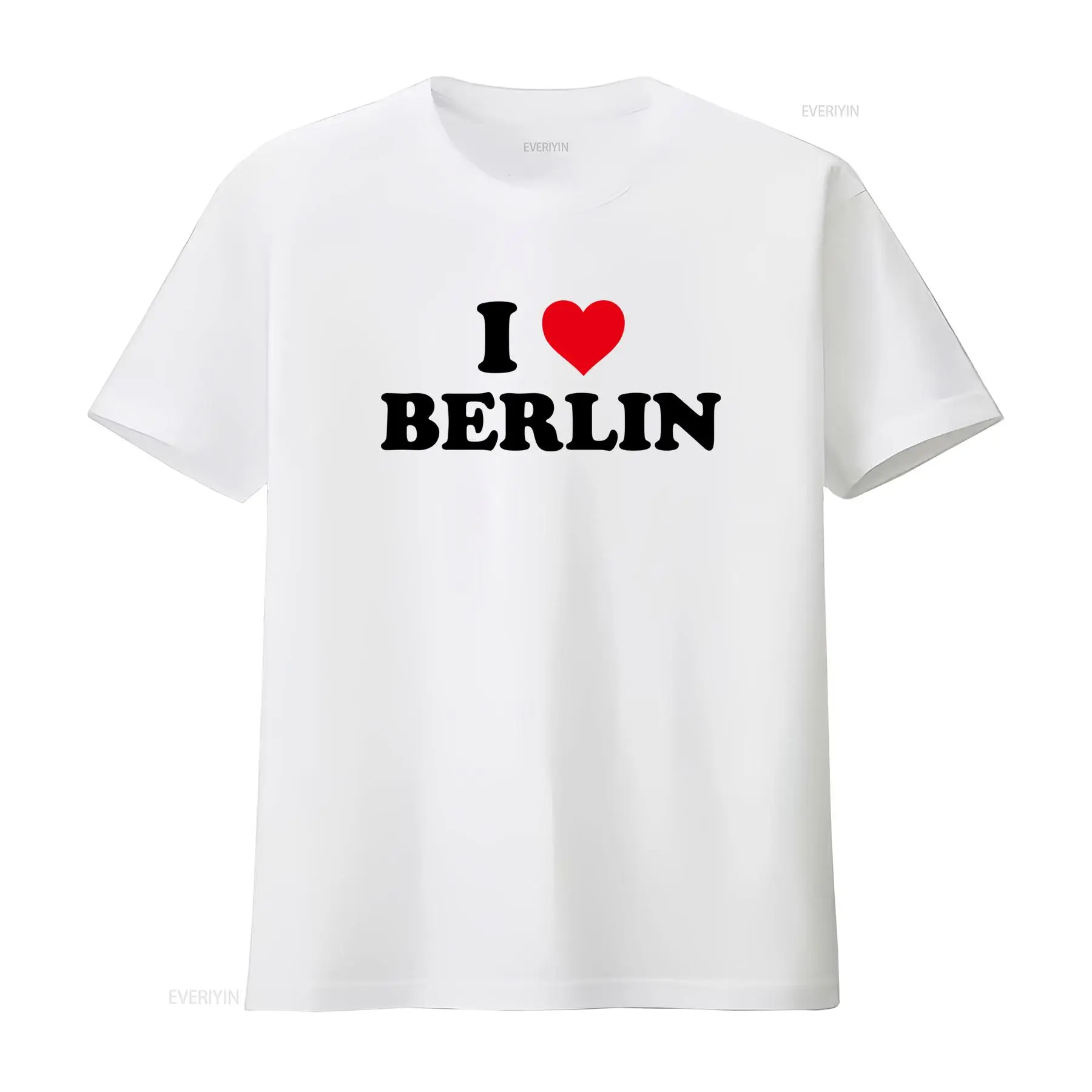Vintage Fashion Berlin - تي شيرت أنيق بطبعة I Love