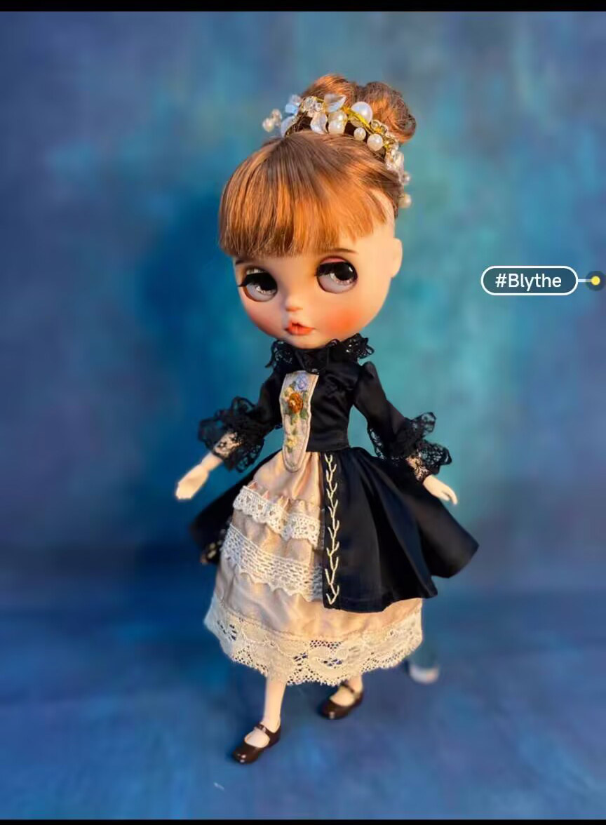 Vintage Fashion Doll - 1 قطعة فستان حريري عتيق Blythe/landoudou