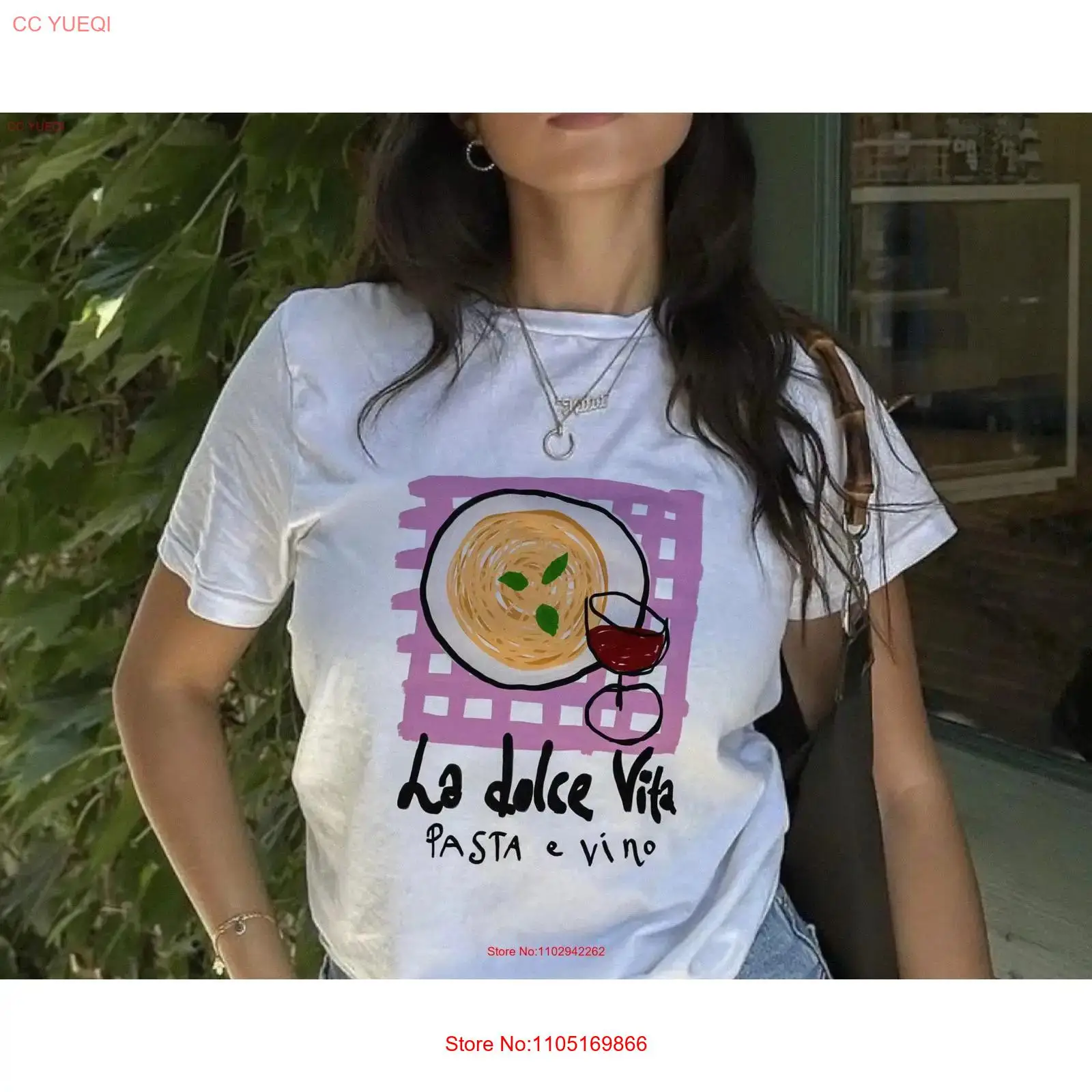Vintage Fashion La - تي شيرت La Dolce Vita Pasta