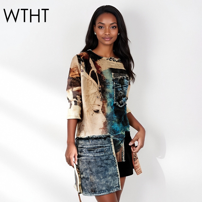 Vintage Fashion Influencers - WTHT سترة نسائية عصرية كلاسيكية بتصميم
