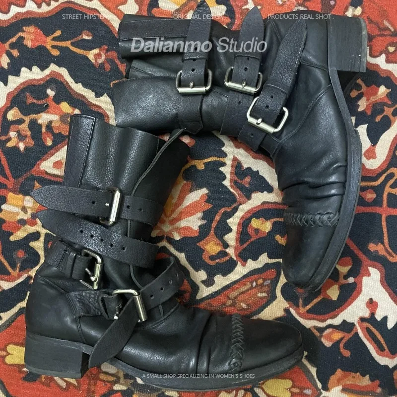 موضة الرجال جلد طبيعي دراجة نا - مراجعة Vintage Fashion Style وسعره