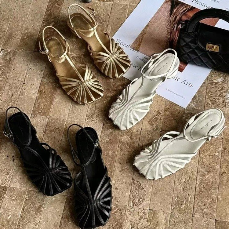 صنادل نسائية بتصميم فرنسي عتيق - مراجعة Vintage Fashion Style وسعره