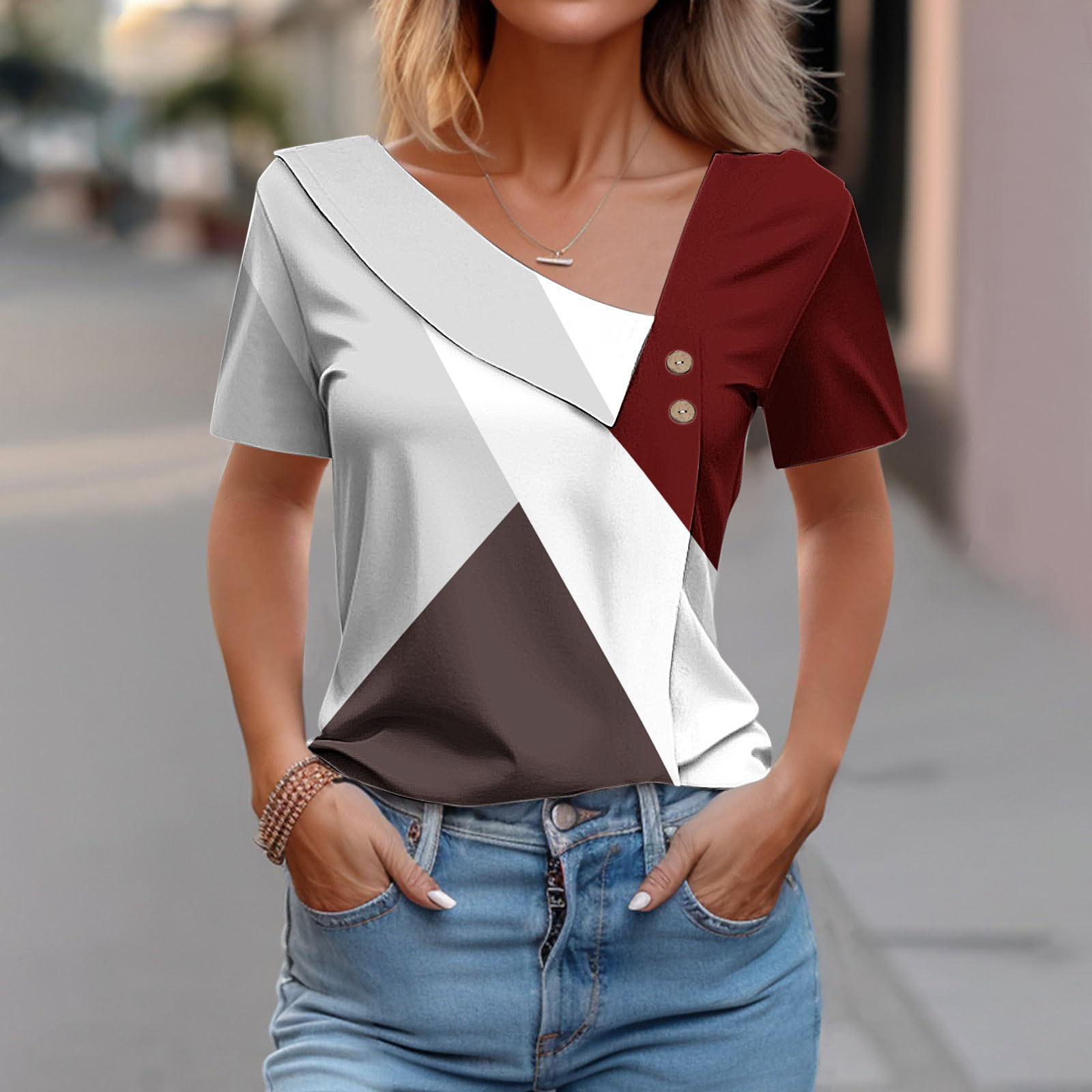 تي شيرت بأزرار ياقة قطرية بأكم - مراجعة Tie Dye Shirt Vintage وسعره