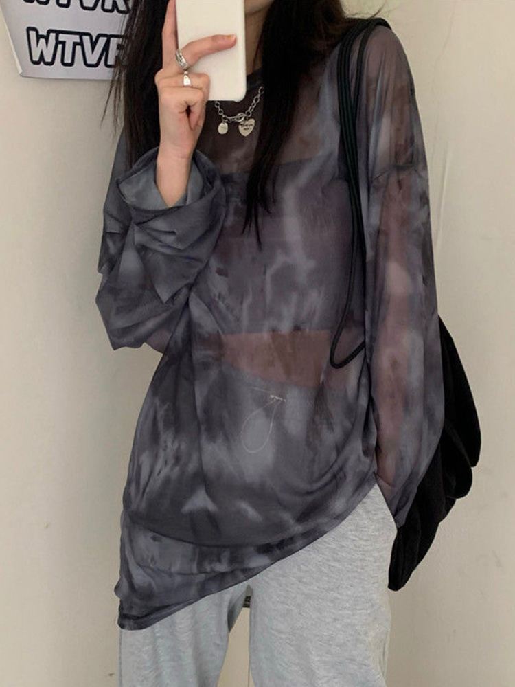 تي شيرت حريمي بربطة عنق بأكمام - مراجعة Tie Dye Shirt Vintage وسعره