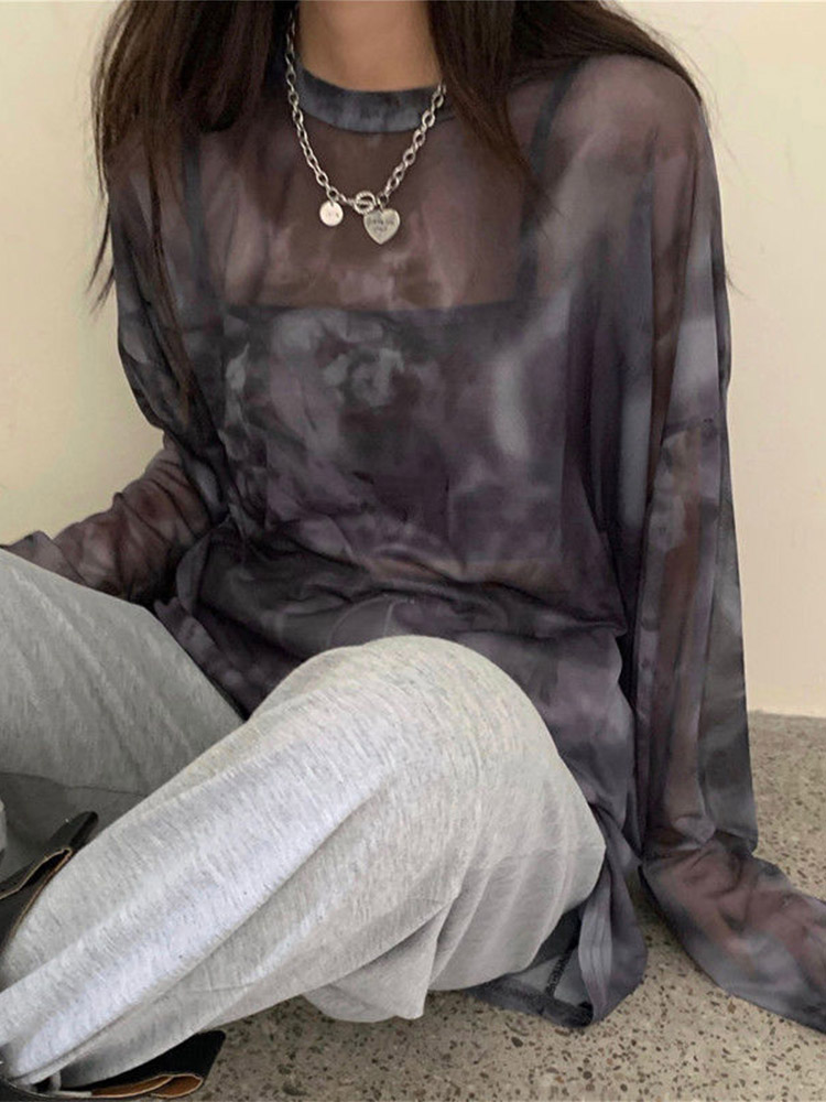 تي شيرت حريمي بربطة عنق بأكمام - مراجعة Tie Dye Shirt Vintage وسعره